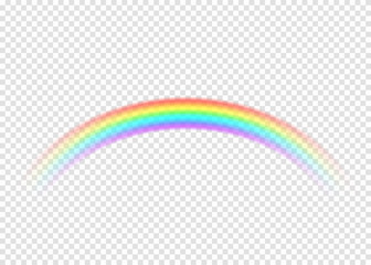 Rainbow with limpid section edge isolated on transparent background