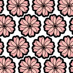 seamless pattern flower natural decoration vector illustration