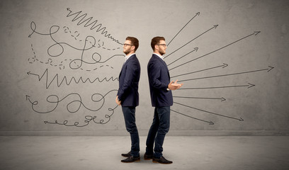 Businessman with two choices