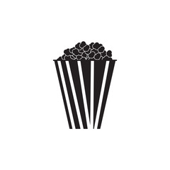 Bowl of popcorn silhouette
