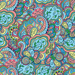 Abstract seamless vector pattern in vivid colors.