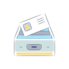 Box with file documents icon vector.