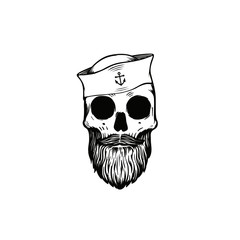 Sailor skull vector illustration