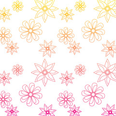 seamless pattern flower natural decoration vector illustration line color