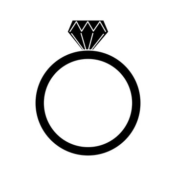 diamond engagement ring icon image vector illustration design  black and white