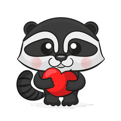 Vector illustration with cute raccoon