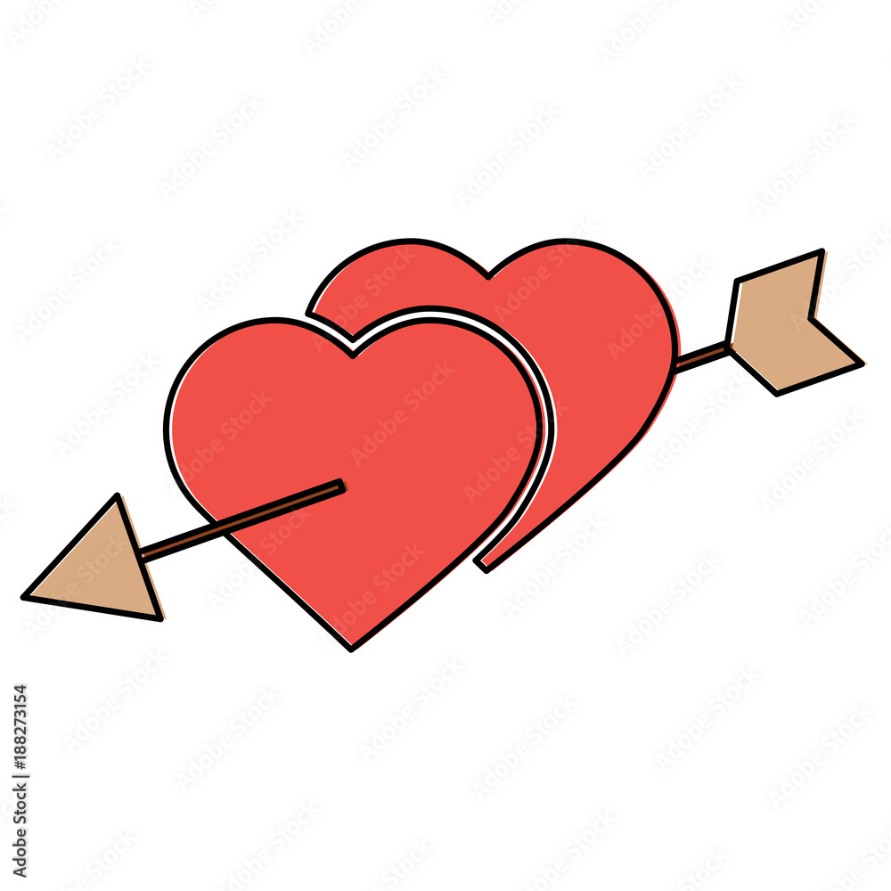 Canvas Prints heart and arrow valentines day icon image design