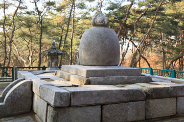 Stone stupa of Silleuksa Bejejonja, Yeoju, Korea, December 2015.