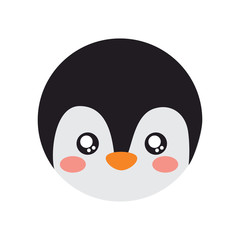 cute animal penguin head baby vector illustration