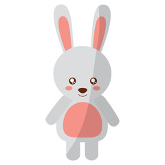 cute rabbit animal standing cartoon wildlife vector illustration
