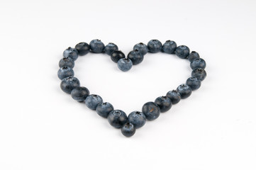 Close-up view of fresh Blueberries isolated on white background.Top view of Blueberry