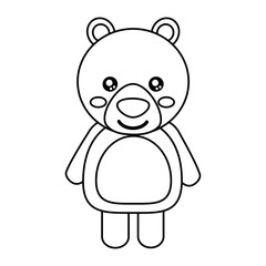 cute bear animal standing cartoon wildlife vector illustration outline design