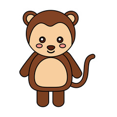 monkey cute animal icon image vector illustration design 
