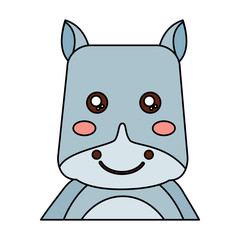 rhinoceros cute animal icon image vector illustration design 