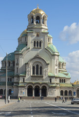 Fototapeta premium SOFIA, BULGARIA - OCTOBER 08 , 2017: cathedral of Alexander Nevsky, built in 1912 year.