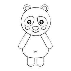 panda cute animal icon image vector illustration design  black sketch line