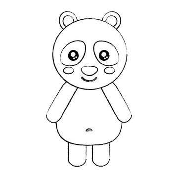 panda cute animal icon image vector illustration design  black sketch line