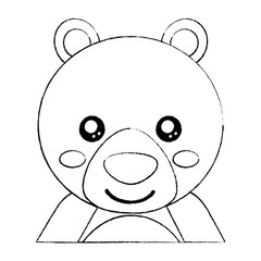 bear cute animal icon image vector illustration design  black sketch line