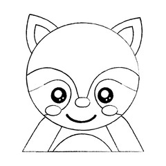 raccoon cute animal icon image vector illustration design  black sketch line