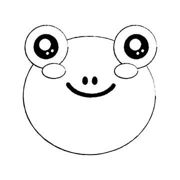 frog cute animal icon image vector illustration design  black sketch line