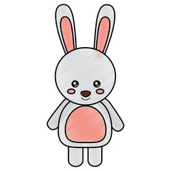 rabbit or bunny cute animal icon image vector illustration design  sketck style