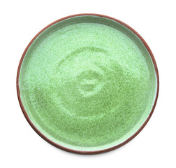 Ceramic plate on white background