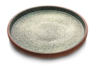 Ceramic plate on white background