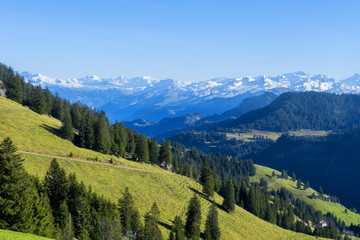 Fototapeta na wymiar Beautiful view of Swiss alps mountain in Rigi mountain,Switzerland