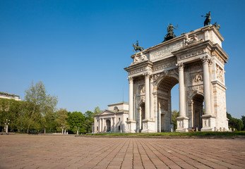 Fototapeta na wymiar Peace Arch, Milan, Italy