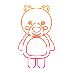 cute bear animal standing cartoon wildlife vector illustration color line design