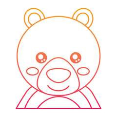 cute portrait bear animal baby vector illustration color line design
