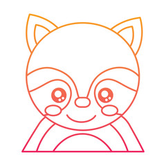Fototapeta premium cute portrait raccoon animal baby vector illustration color line design