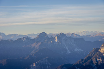 Fototapeta na wymiar Italian alps in afternoon sun