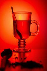 Concept still life tea in a glass