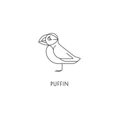 Puffin outline icon