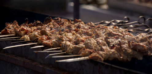  shish kebab on the grill