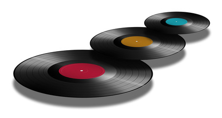 disques vinyles de plusieurs couleurs