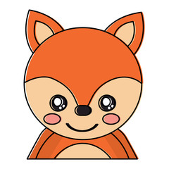 cute portrait fox animal baby vector illustration