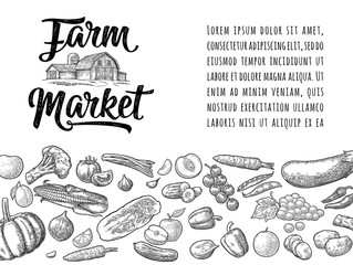 Farm market calligraphic lettering