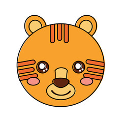 tiger cute animal icon image vector illustration design 