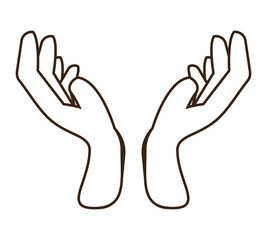 Obraz premium open hands icon