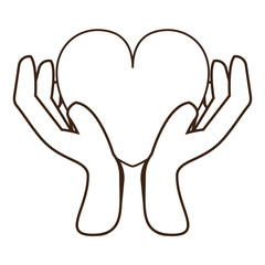 Obraz premium hands with heart icon