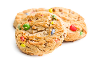 Sweet cookies with colorful candies.