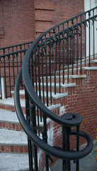 Brick curved stairway with shapely curves
