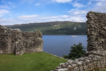 Fototapeta na wymiar Loch Ness in Scotland, United Kingdom. View from Urquhart Caste. August 2016