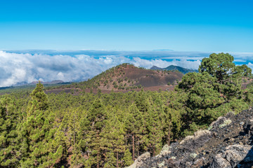 Fototapeta na wymiar Blick vom Teide-Krater auf Teneriffa ins Wolkenmeer