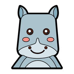 rhinoceros cute animal icon image vector illustration design 