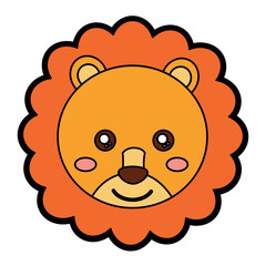 lion cute animal icon image vector illustration design 