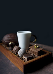 bean of cocoa and chocolates