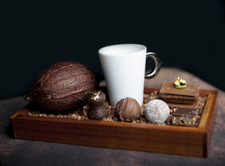 bean of cocoa and chocolates